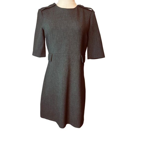ZARA Womens Gray Short Sleeve Mini Dress With Shoulder Button Detail - Picture 1 of 13